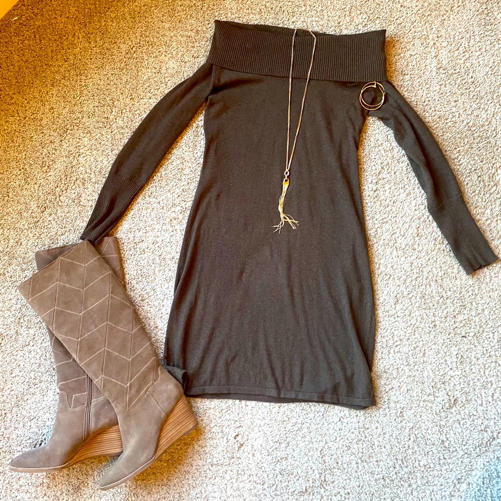 💥Sweater Dress -Off the shoulder or Cow Neck
